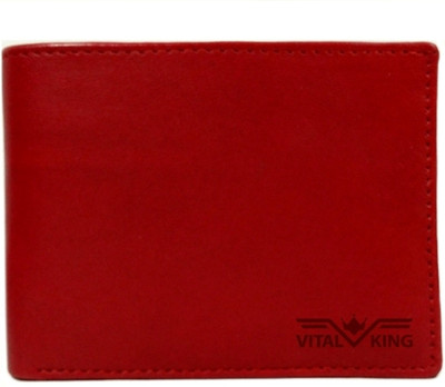 

Vital King Men Red Genuine Leather Wallet(7 Card Slots)