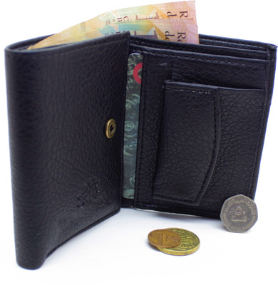 

NIetz Boys Black Artificial Leather Wallet(5 Card Slots)