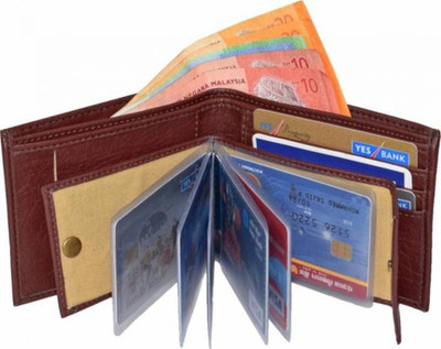 

SP Men Brown Artificial Leather Wallet(8 Card Slots)