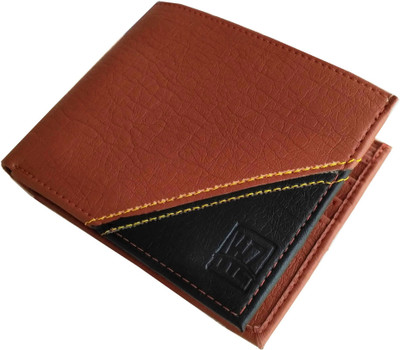 

Wenzest Men Tan, Black Artificial Leather Wallet(10 Card Slots), Tanblack
