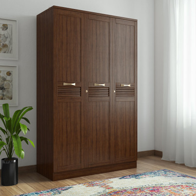Hometown Bali Bolton Engineered Wood 3 Door Almirah(Finish Color - Dark wenge, Knock Down) Hometown Bali Bolton Engineered Wood 3 Door Almirah(Finish Color - Dark wenge, Knock Down)
