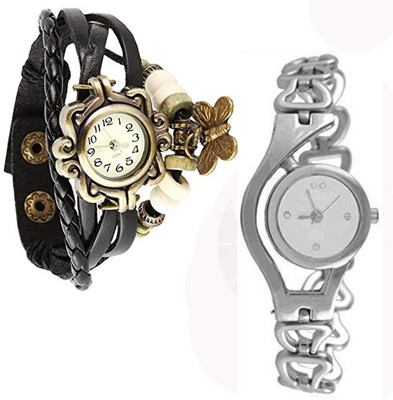 

Vitoria VTR_Blk-Btrfly_01-Slvr-Chn_W-Wtch_2cmbo Watch - For Women