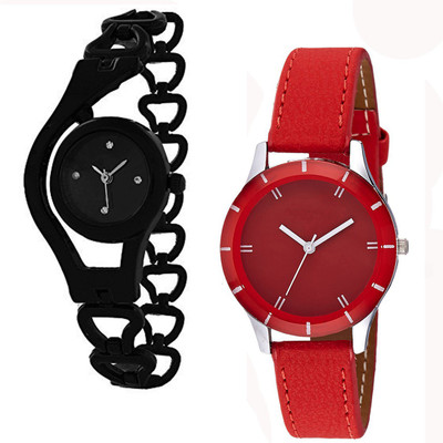 

Vitoria VTR_01-Blk-Chn_02-Red-Stp_W-Wtch_2cmbo Watch - For Women