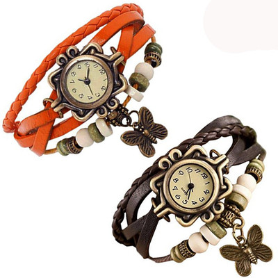 

Vitoria VTR_Brwn-Orng-Btrfly_W-Wtch_2cmbo Watch - For Women