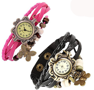 

Vitoria VTR_Blk-Pnk-Btrfly_W-Wtch_2cmbo Watch - For Women