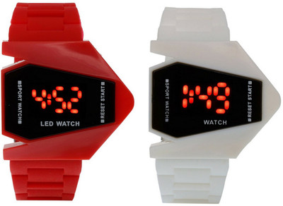 

SP Rocket LED Red+White Color Combo of 2 Watch - For Boys & Girls