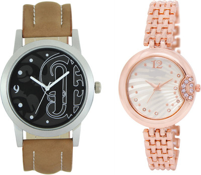 

Shocknshop LR14_228 Designer Analog Chain Strap Couple Watch - For Men & Women