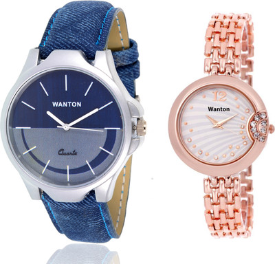 

Wanton SP-5 K-8 Rose gold fancy dial watch with Blue multi-color dial attractive watch for couple men and women Watch - For Boys & Girls
