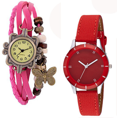 

Vitoria VTR_Pnk-Btrfly_02-Red-Stp_W-Wtch_2cmbo Watch - For Women