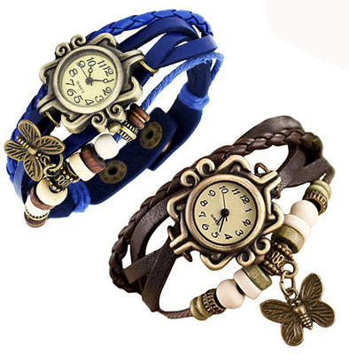 

Vitoria VTR_Blu-Brwn-Btrfly_W-Wtch_2cmbo Watch - For Women