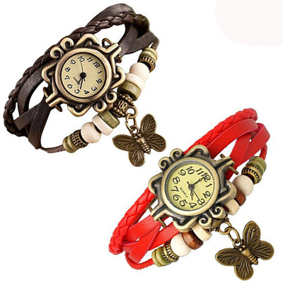 

Vitoria VTR_Brwn-Red-Btrfly_W-Wtch_2cmbo Watch - For Women