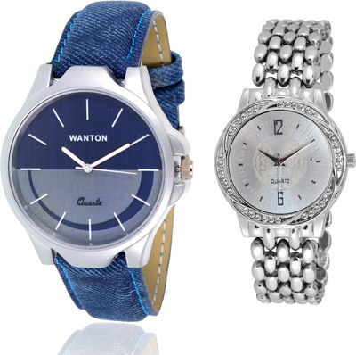 

Wanton SP-5 K-11 Stylish and fancy dial Silver watch with Blue multi-color dial attractive watch for couple men and women Watch - For Boys & Girls