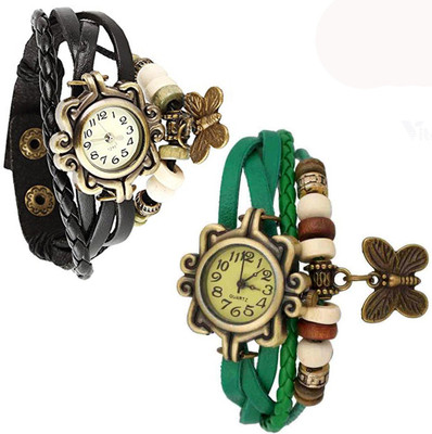 

Vitoria VTR_Blk-Grn-Btrfly_W-Wtch_2cmbo Watch - For Women