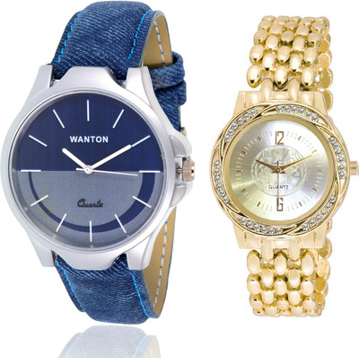 

Wanton SP-5 K-11 Stylish and fancy dial gold watch with Blue multi-color dial attractive watch for couple men and women Watch - For Boys & Girls
