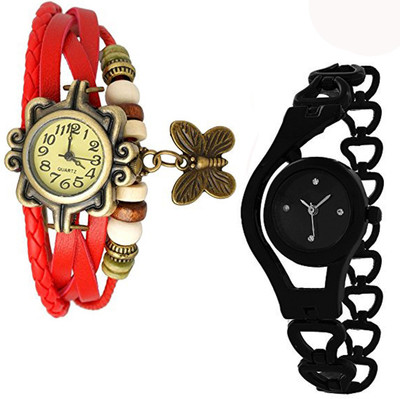 

Vitoria VTR_Red-Btrfly_01-Blk-Chn_W-Wtch_2cmbo copy Watch - For Women