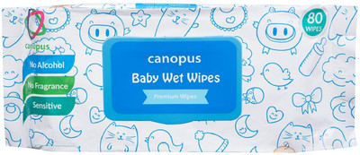 

Canopus Premium Baby Wet Wipes natural, big size wipes (80 pcs) (Pack of 1)