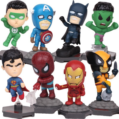 

ZenShanti 8pc Superheroes Cute Mini Figures | Batman, Hulk, Wolverine, Iron Man, Superman(Multicolor)