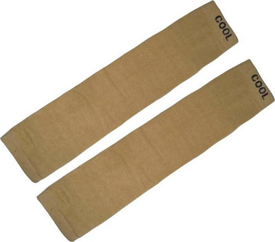 PinKit Cotton Arm Sleeve For Men(Free, Beige)
