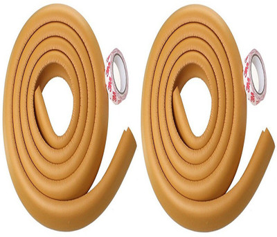 Kuhu Creations ® Premium Kid's Safety Furniture,Marbel & Glass Edge Cushion Protector 2 meter Corner Bar Strips ( 2 Pcs, Wooden).(Wooden Brown)