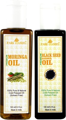 PARK DANIEL Organic Moringa oil and Black seed oil - Natural & Undiluted combo of 2 bottles of 100 ml (200ml)(200 ml)