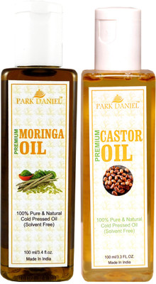 

Park Daniel Organic Moringa oil and Castor oil - Natural & Undiluted combo of 2 bottles of 100 ml (200ml)(200 ml)