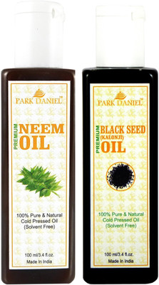 PARK DANIEL Organic Neem oil and Black seed oil - Natural & Undiluted combo of 2 bottles of 100 ml(200 ml)
