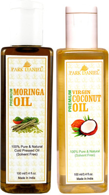 

Park Daniel Premium Moringa oil and Coconut oil combo of 2 bottles of 100 ml (200ml) Hair Oil(200 ml)