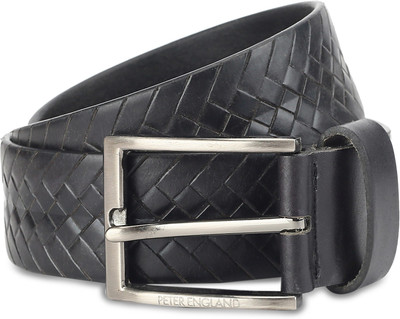 

Peter England Men Black Genuine Leather Belt