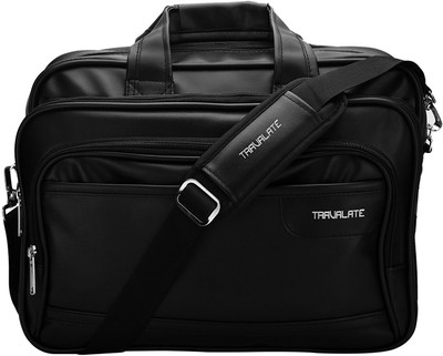

Travalate Soft Leather 15.6-Inch Black Laptop Briefcase / Laptop Bag / Office Bag Medium Briefcase - For Men & Women(Black)
