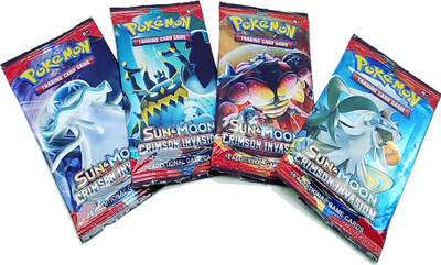 

AncientKart Pokemon Sun & Moon Crimson Invasion Booster Packs with Shinning cards set of 12(Multicolor)