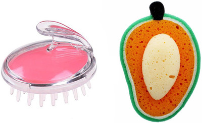 

Majik Fruit Shape Bath Sponges & Shampoo Brush | Bath Sponges For Kids | Bathing Brush For Kids | Bath Loofah Sponge | Sponge For Baby | Shampoo Brush For Women Set OF 2 Pcs(Set of 2)