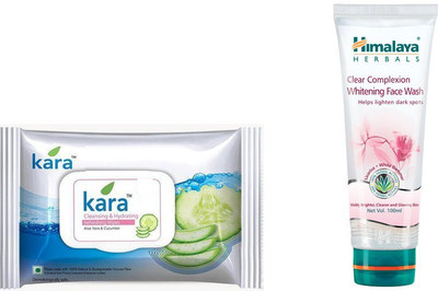 

Himalaya Kara Skin Care Wipes, Clear Complexion Whitening Face Wash(Set of 2)