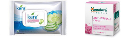 

Himalaya Kara Skin Care Wipes, Anti Wrinkle Cream(Set of 2)