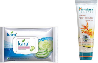 

Himalaya Kara Skin Care Wipes, Fairness Kesar Face Wash(Set of 2)