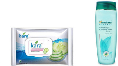 

Himalaya Kara Skin Care Wipes, Refreshing & Clarifying Toner(Set of 2)