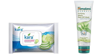 

Himalaya Kara Skin Care Wipes, Purifying Neem Peel Off Mask(Set of 2)