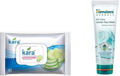 

Himalaya Kara Skin Care Wipes, Oil Clear Lemon Face Wash(Set of 2)