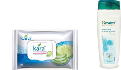 

Himalaya Skin Care Wipes, Refreshing & Cleansing Milk(Set of 2)