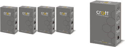 Crott india's first re-Energized dotted condom with 4 Vanilla And 1 Strawberry Flavour Condom(Set of 5, 50S)