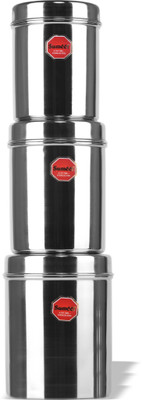 Sumeet Steel Grocery Container  - 1.6 L(Pack of 3, Silver)