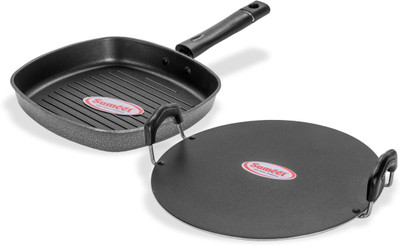 Sumeet Nonstick Insta Combo Set (Saral Tawa 30.5cm Dia + Grill Pan 22cm Dia) Cookware Set(Aluminium, 1 - Piece) Sumeet Nonstick Insta Combo Set (Saral Tawa 30.5cm Dia + Grill Pan 22cm Dia) Cookware Set(Aluminium, 1 - Piece)