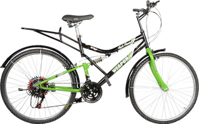 

Atlas Weapon Dual Suspension Bike For Adults Green&Black 26 T Mountain/Hardtail Cycle(21 Gear, Multicolor), Black;green