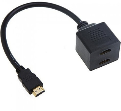 

Microware 1Pcs 25CM HDMI Male to 2 HDMI Female Y Splitter Adapter Cable for Plasma Digital TV LCD HDMI Adapter(Black)