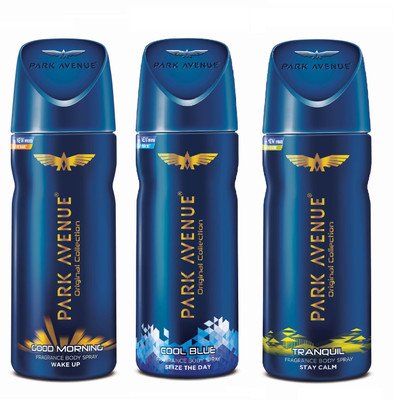 

Park Avenue Body - Good Morning, Cool Blue and Tranquil Deodorant Spray - For Men(450 ml, Pack of 3)
