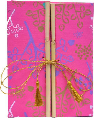 

MAKENSTYLECOLLECTION A6 Diary(Handmade Paper Diary With Bamboo Lock, Pink)