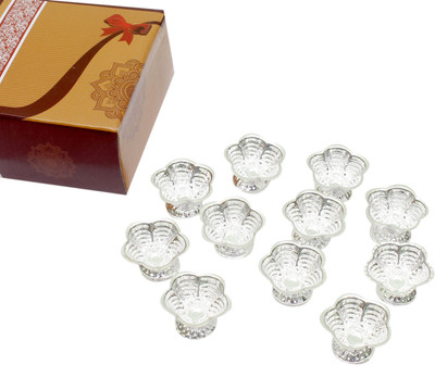 

G S Museum Silver Plated (Pack of 12) Table Diya Set(Height: 1 inch)