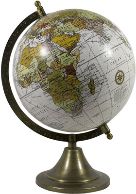 

Electrobot Medium Size Rotating World Globe For Table, Bookshelf, Shelf, Wall Ledge, Decorative And Educational 8" (White) Desk & Table Top World World Globe(Medium White)