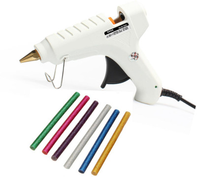 

Glun K999 60W On Off Switch And Indicator Copper Nozzle With 6 Glitter Sparkle Sticks Standard Temperature Corded Glue Gun(11 mm)