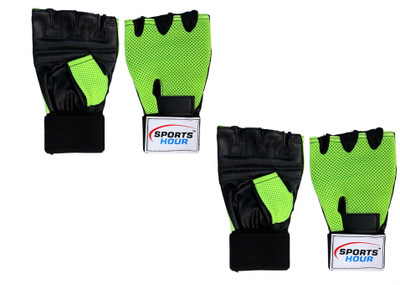 

Sportshour Gym & Fitness (Pack of 2 Pair) Gym & Fitness Gloves (M, Multicolor), Black;green