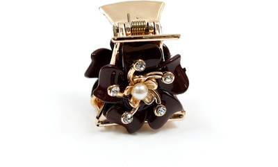 

Suhaavi Floral Design With Pearl and Stone Hair Claw(Brown)